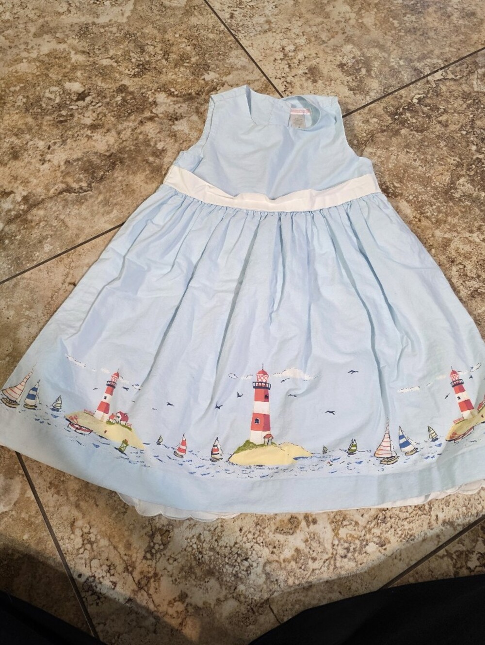 Janie and Jack Girls 2T Afternoon By The Sea Dress | Light Blue